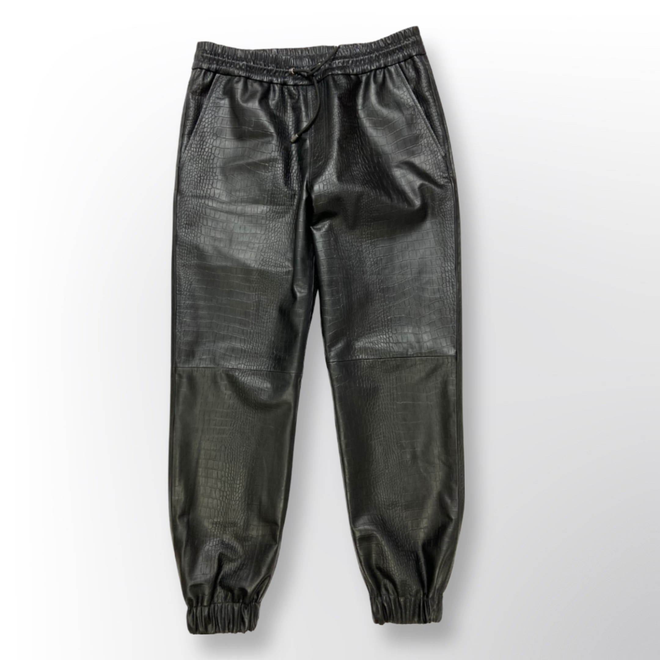 Croco Leather Joggers