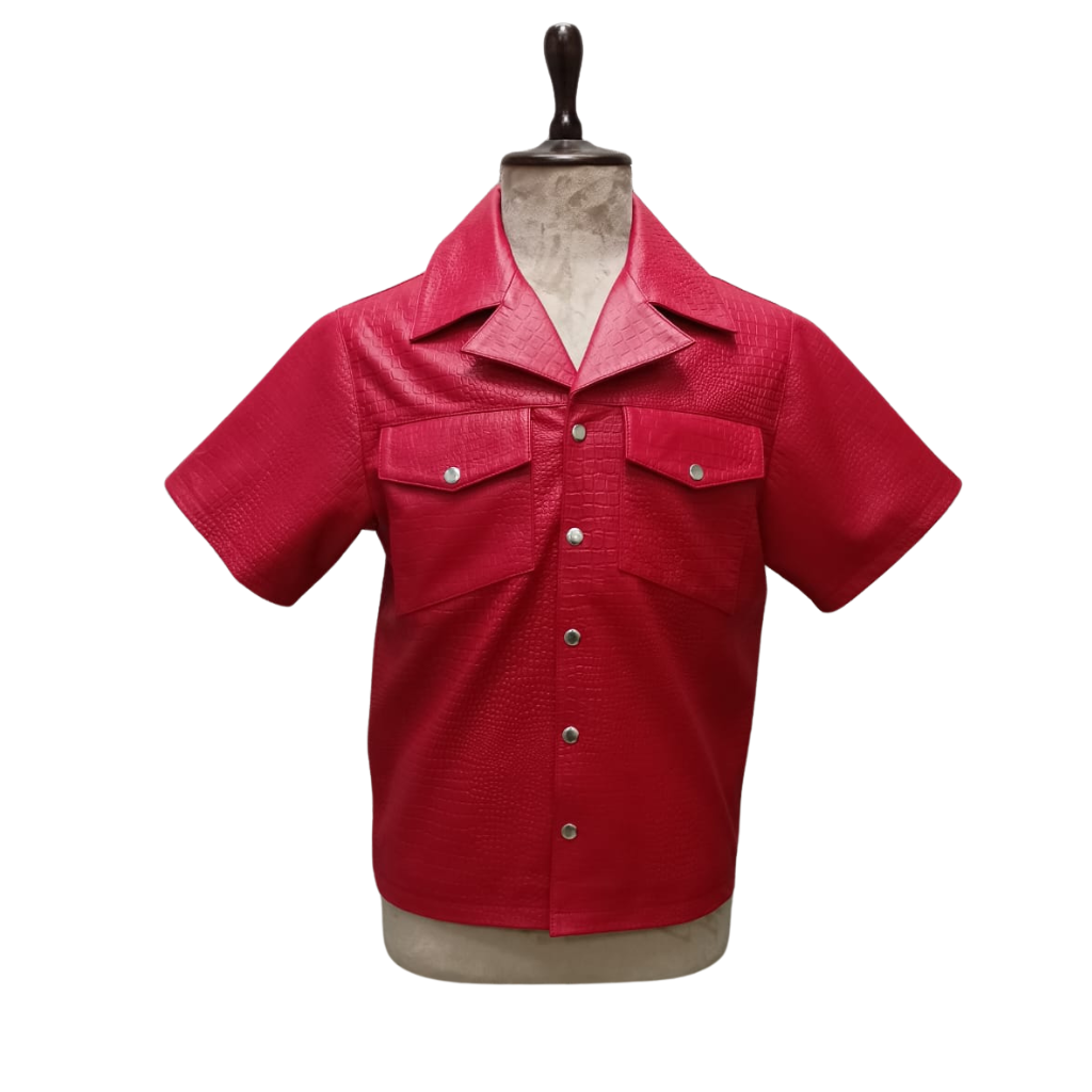 Red Croco Leather Shirt