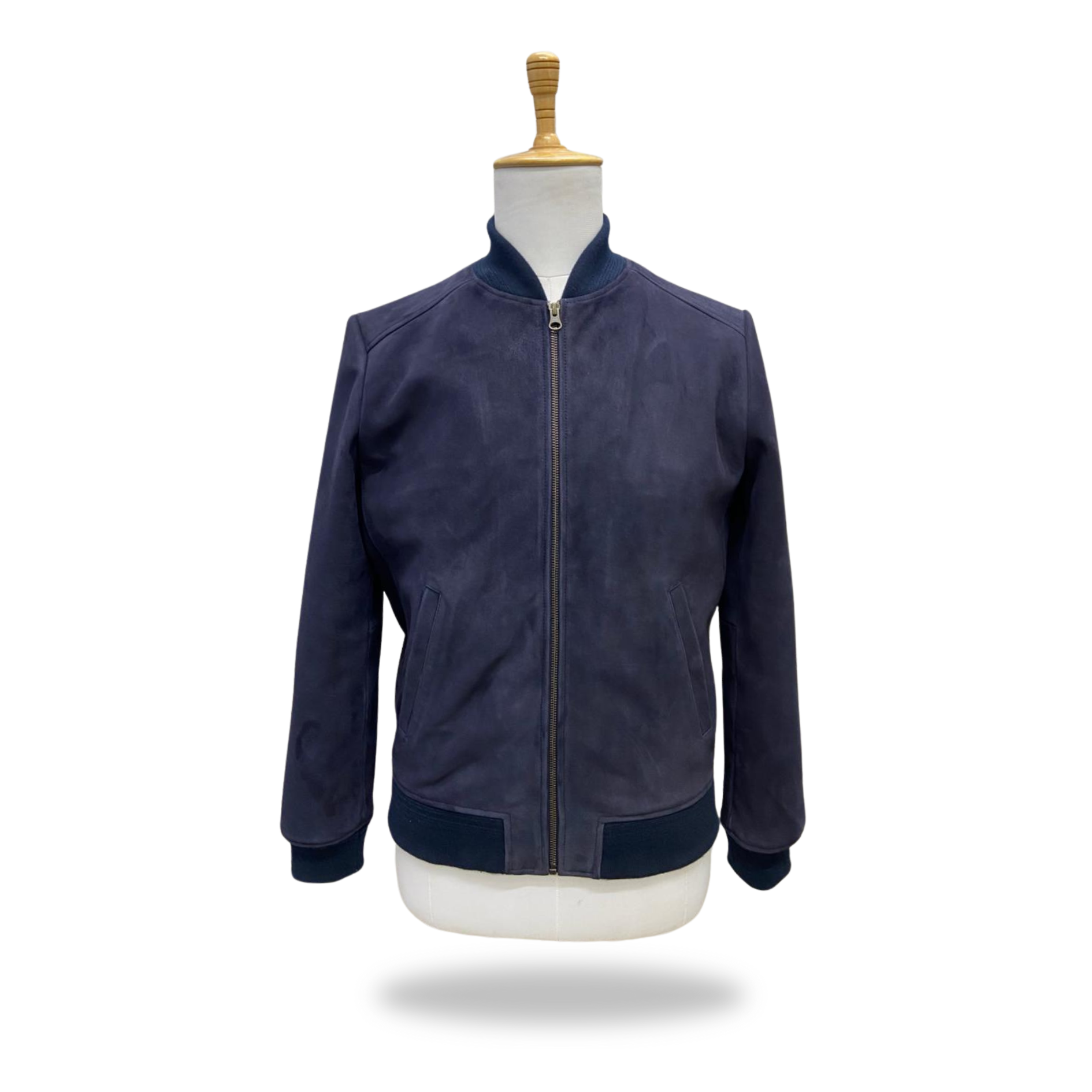 ROYAL BLUE SUEDE VARSITY JACKET