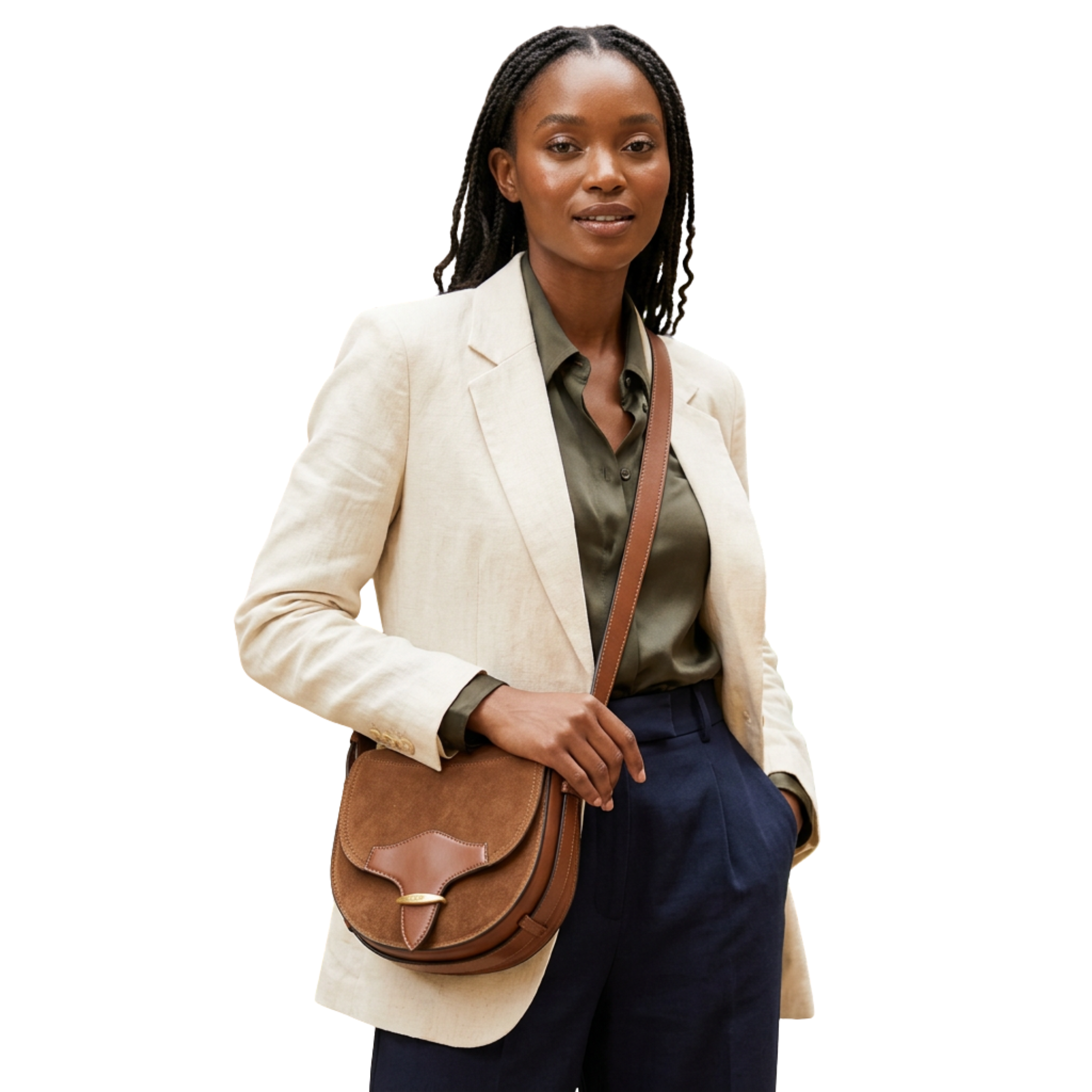 Leather suede Satchel