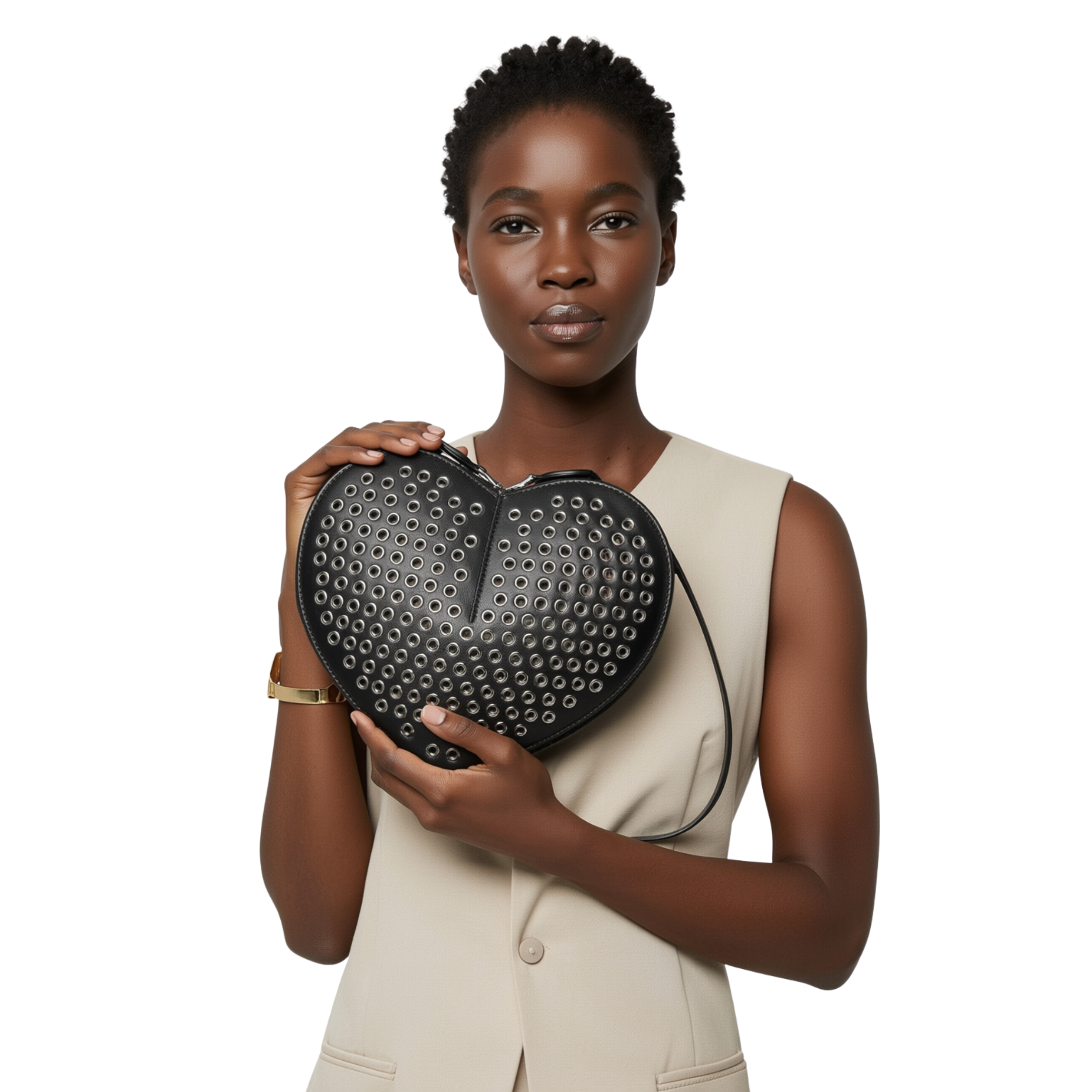 Heart-shaped Leather Bag