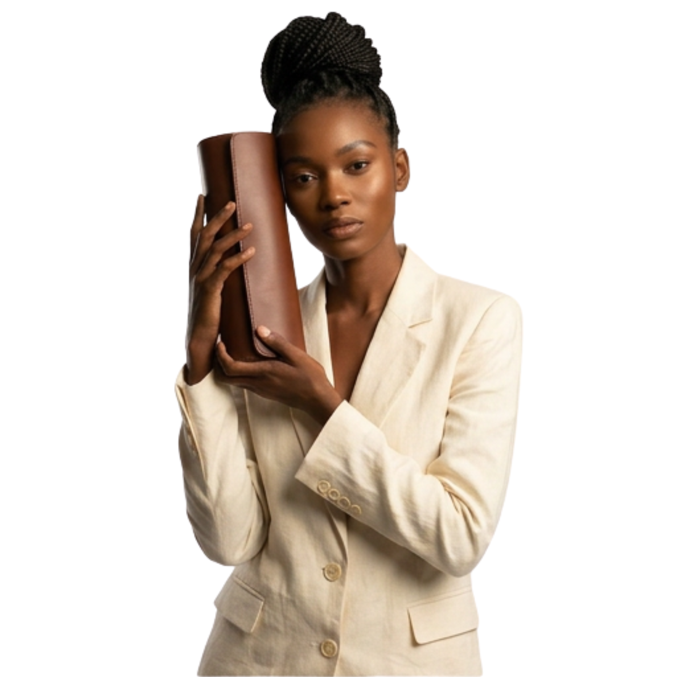 Leather Round Clutch