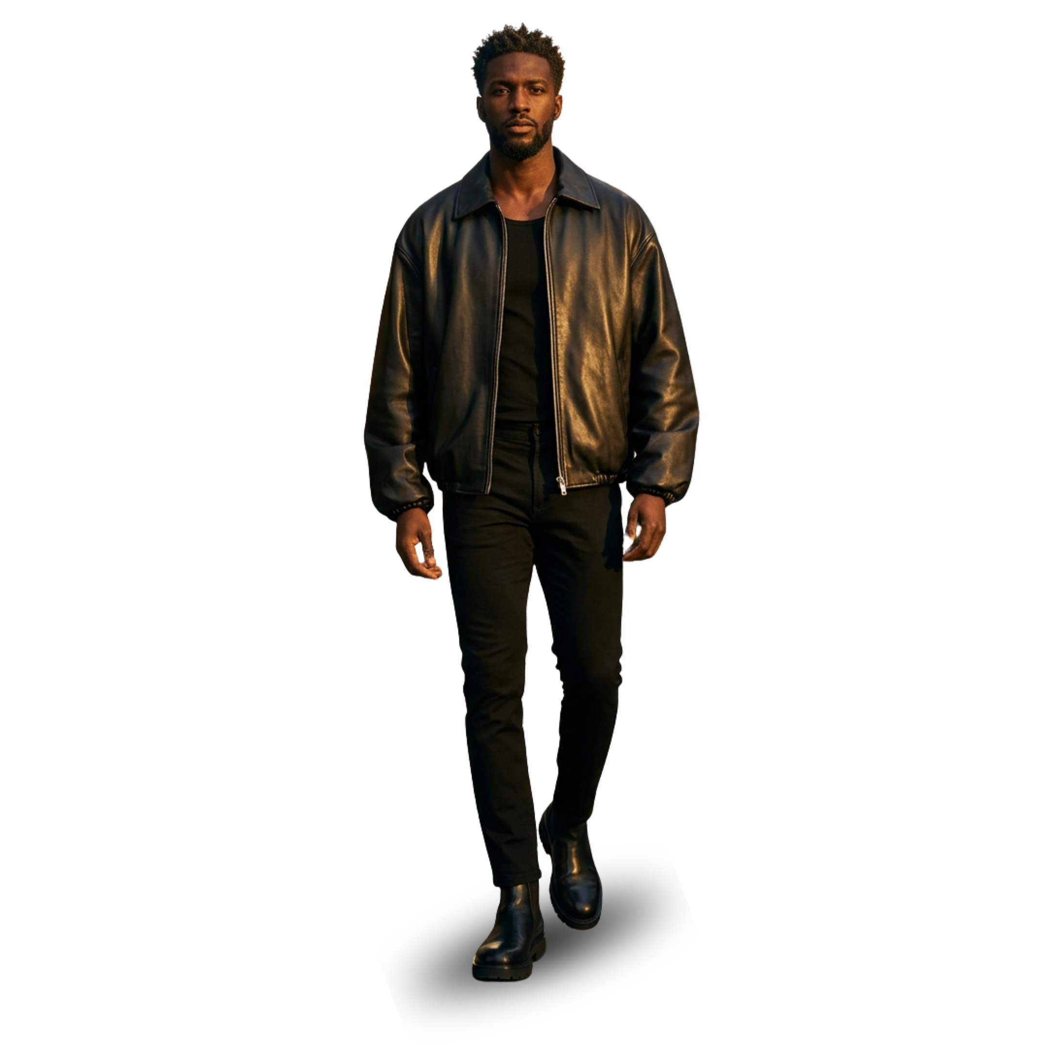 Black Leather Oversized Jacket