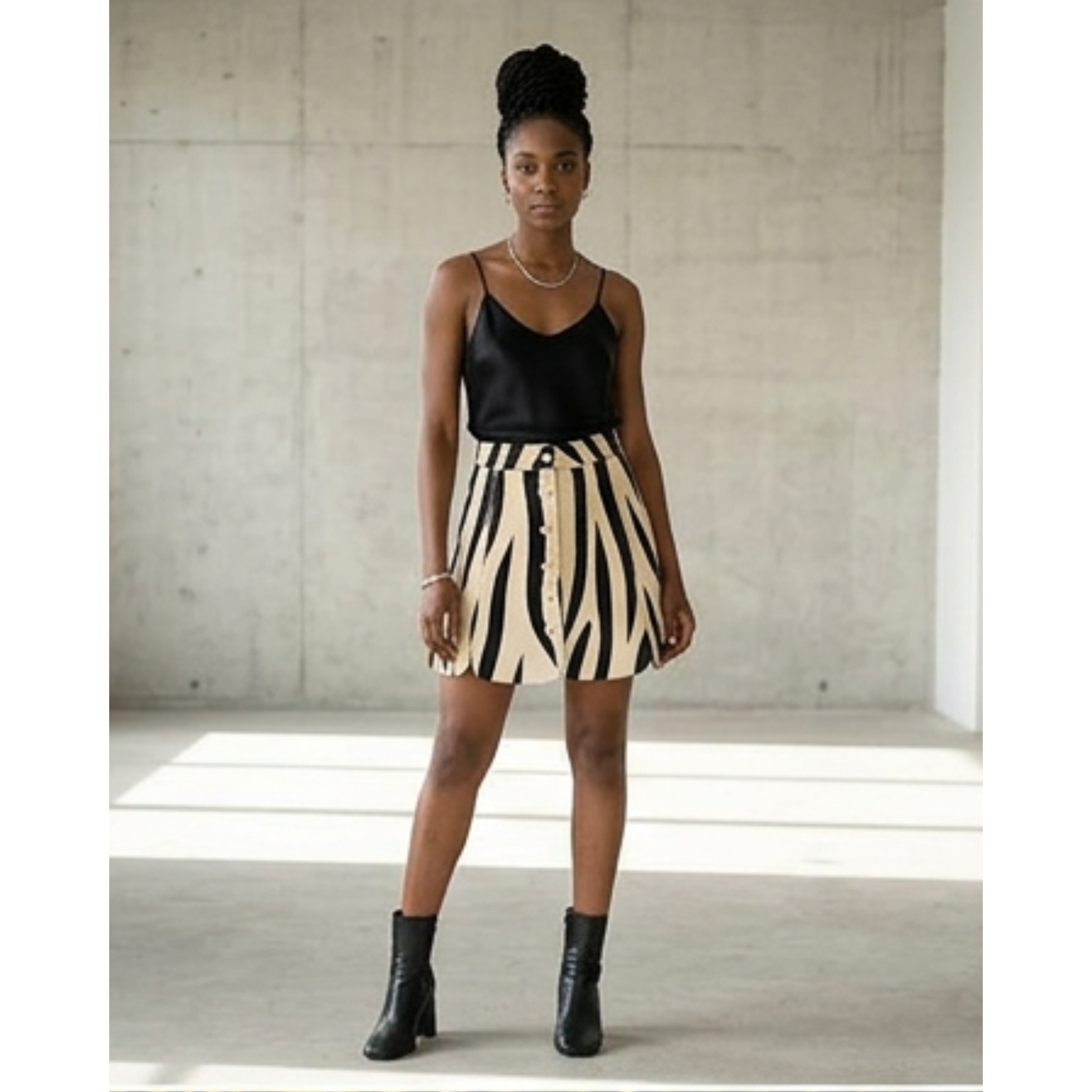 LEATHER HAIRON MINI SKIRT