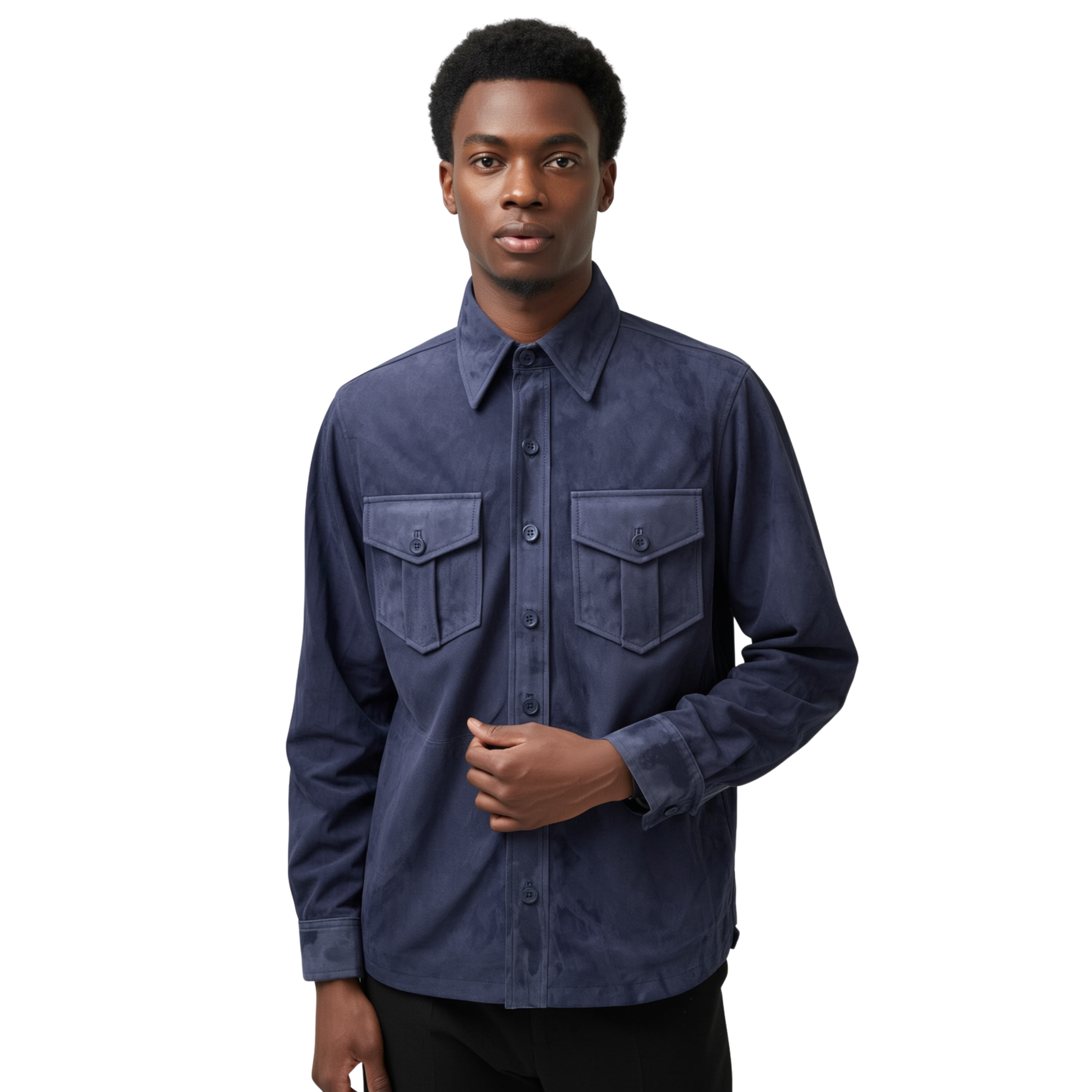 Dark Royal Blue Suede Scout Shirt
