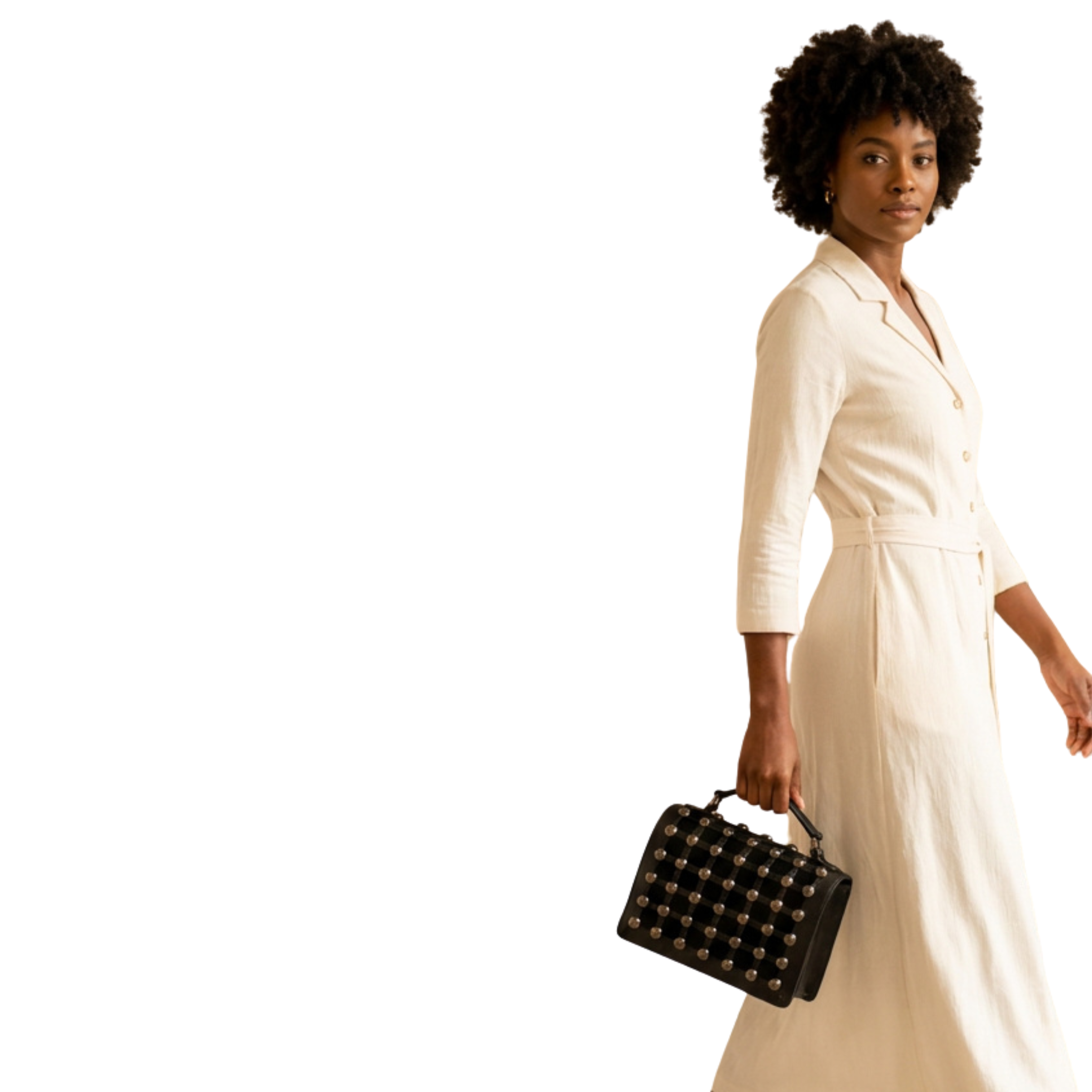 Dome Rivets Finish Leather Handbag