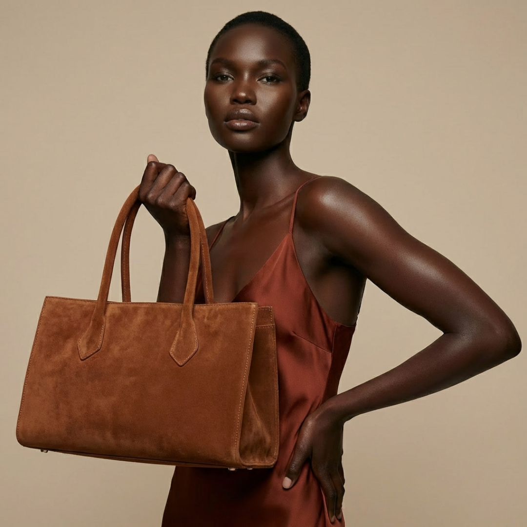 SUEDE LEATHER TOTE BAG