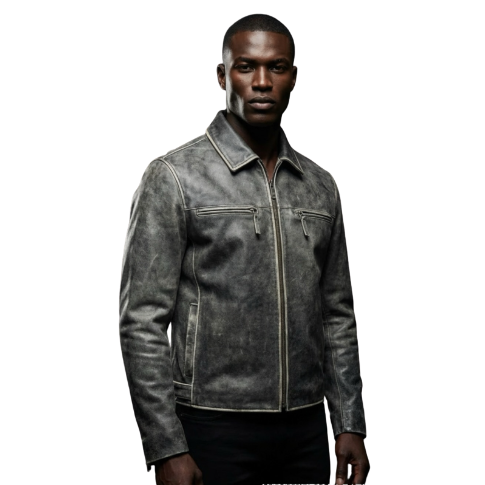 Leather Rub-Off Jacket