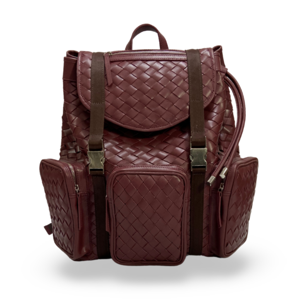 Weaved Barolo-Colored Backpack